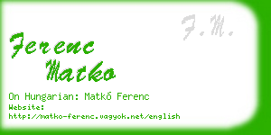 ferenc matko business card